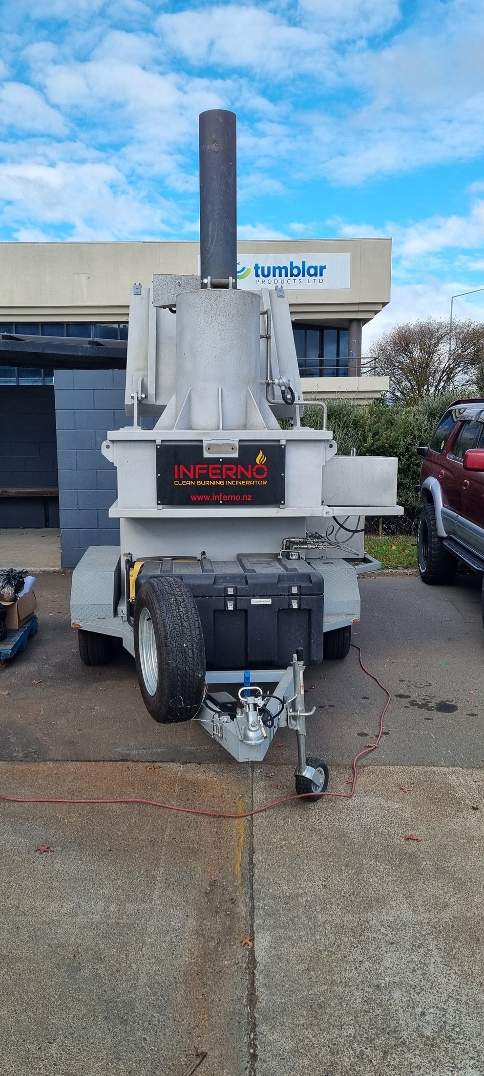Inferno mobile incinerator front view